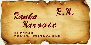 Ranko Marović vizit kartica